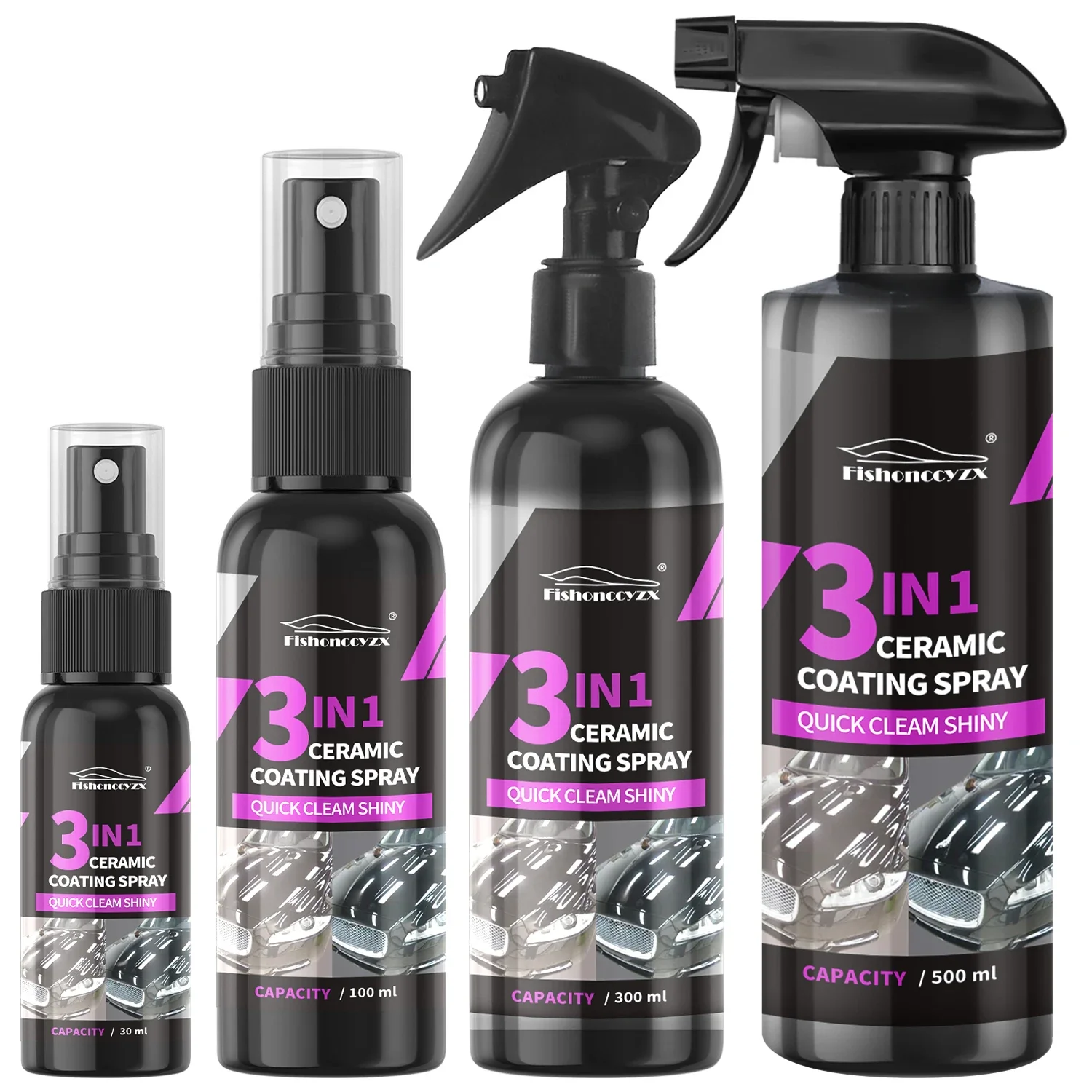 Nano Liquid Coating - สเปรย์เคลือบเซรามิกสำหรับรถยนต์ 3-in-1 สารเคลือบผิวนาโนคริสตัล ช่วยลดการเกาะของน้ำ ขัดเงา เพิ่มความเงางาม