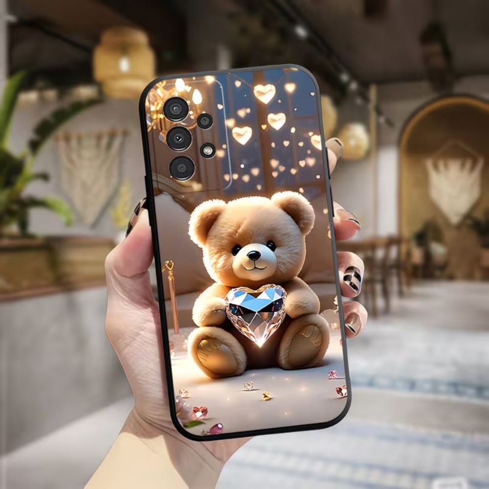 Samsung Galaxy A55 - เคสโทรศัพท์ลายคริสตัล Little Bear Love สำหรับ Samsung